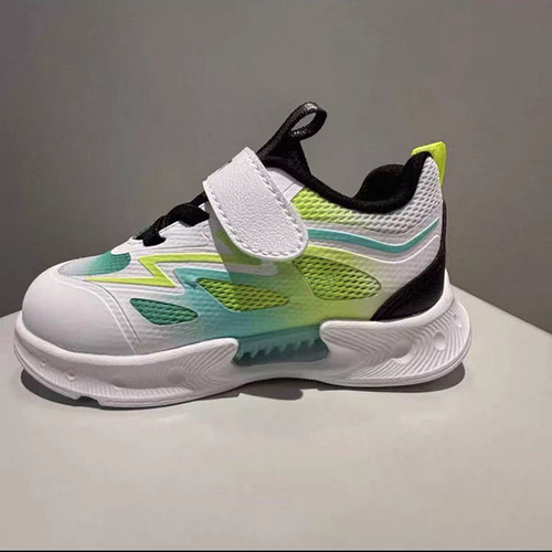 安踏儿童网面透气魔术贴跑步鞋