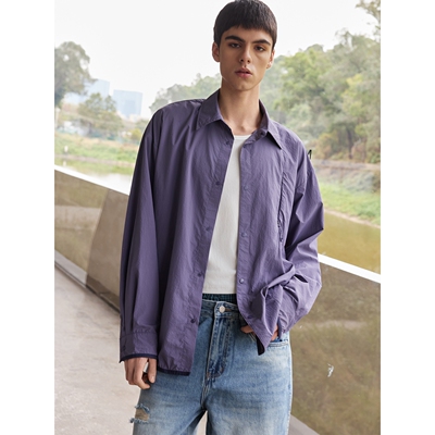 NTALK 撞色拼接翻领日常透湿透气吸湿速干防晒外套