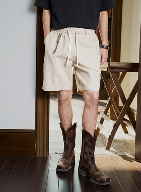 Ntalk 多口袋棉麻宽松纯色舒适亲肤吸湿透气日系休闲简约五分短裤