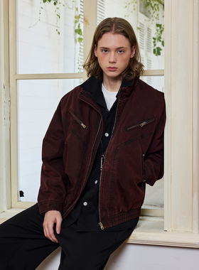 Ntalk 巴伯尔工艺重磅7分格面料洗水复古解构裁片短宽夹克外套