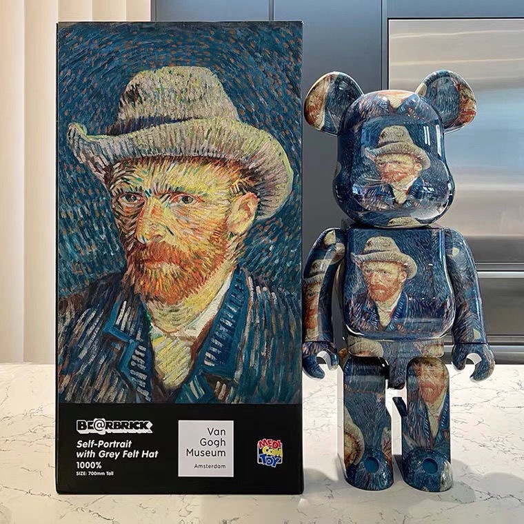 Bearbrick 积木熊向日葵梵高星空乡村小路蒙娜丽莎暴力熊装饰摆件
