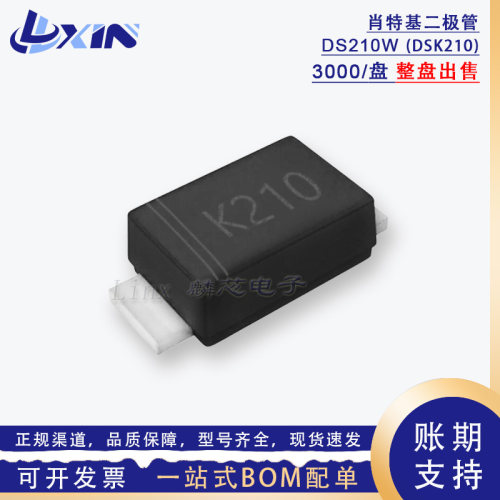 晶导微 DS210W DSK210 丝印K210肖特基二极管2A100V贴片SOD-123FL