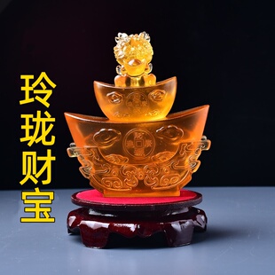 淘运灵阁2026年玲珑财宝乾坤仪琉璃摆件马年客厅玄关办公吉祥摆设