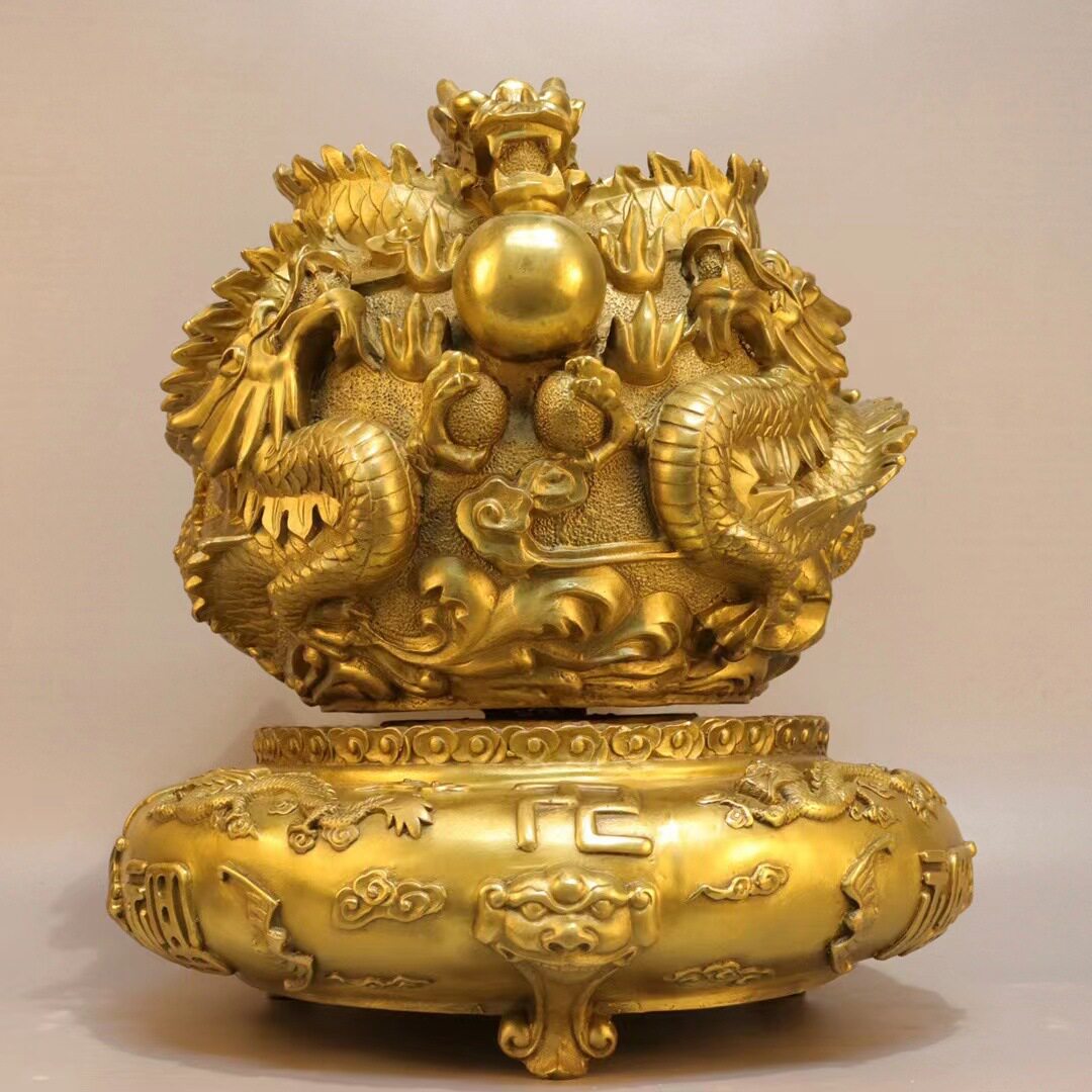 全铜九转乾坤鼎摆件九龙戏珠鼎客厅书房办公室家居工艺品乔迁礼品