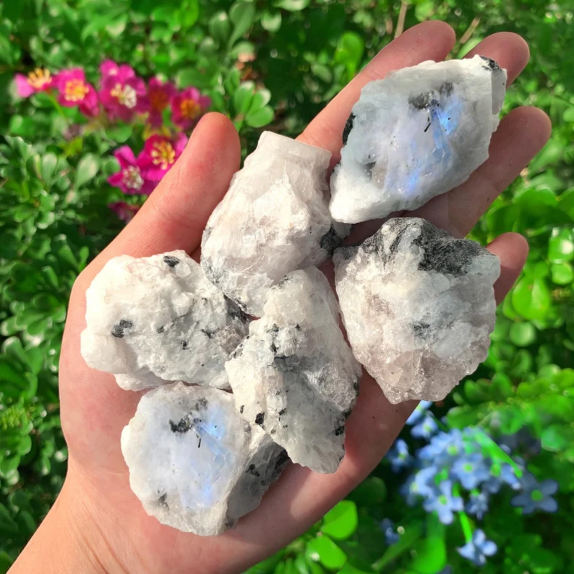 天然原石蓝月光石原石彩虹月光石粗糙石英水晶宝石东海水晶批发