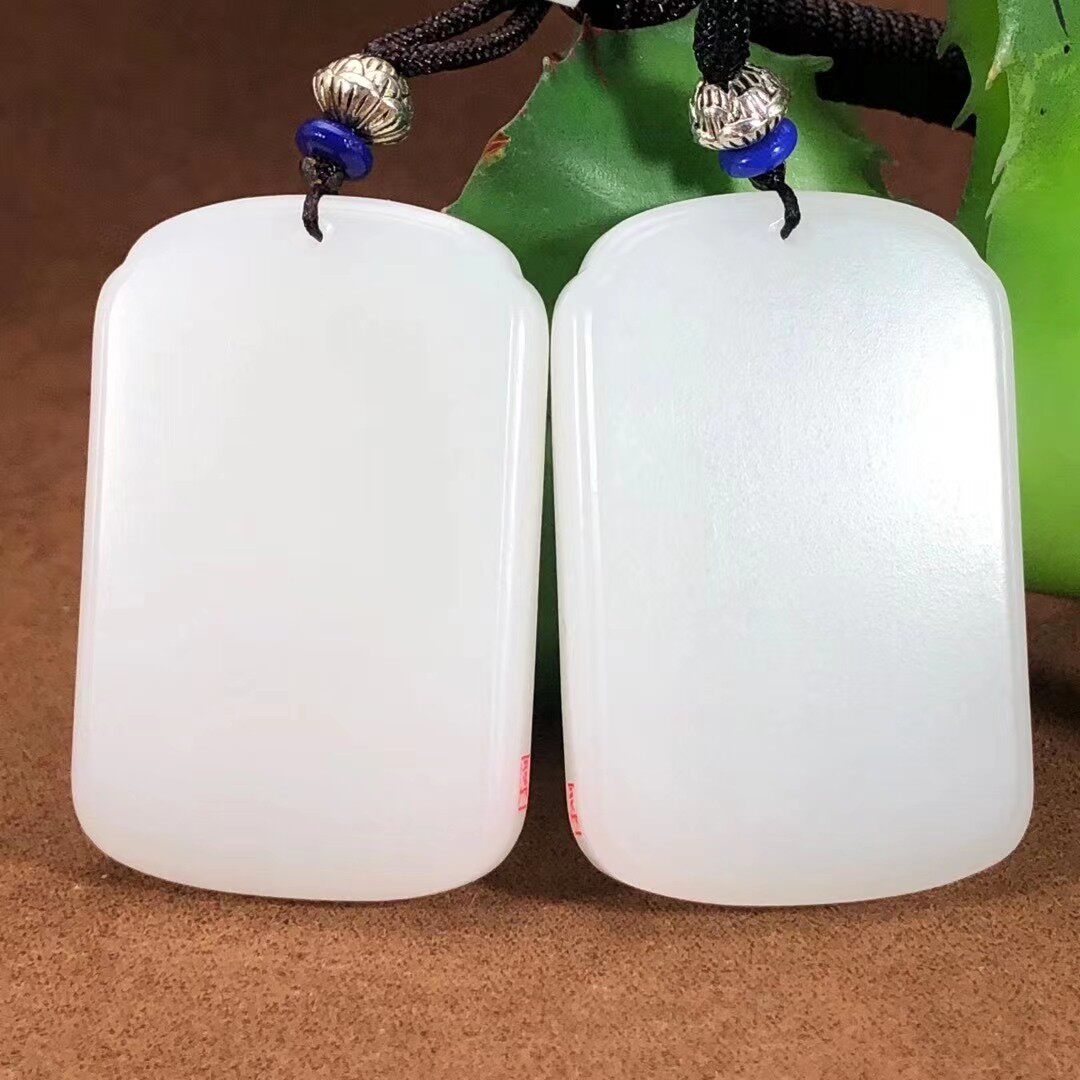 和田玉镯心料平安对牌脂白和田玉籽料国家工美大师雕厂家批发