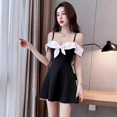 夜总店性感吊带连衣裙气质减龄露背裙夜场上班衣服柔式技师工作服