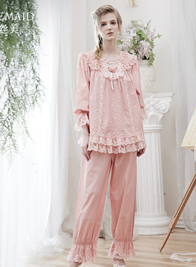 Rosemaid/罗丝美秋冬 圆领套头长袖长裤衣裤套纯棉梭织布12241