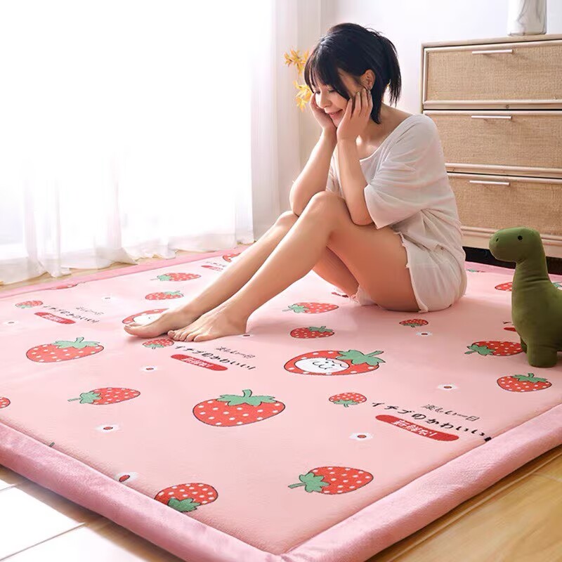 加厚榻榻米地垫珊瑚绒地毯客厅卡通儿童宝宝爬行垫防滑床垫子定制