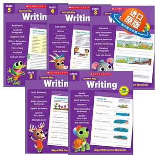 英文原版 Scholastic Success with Writing 全彩版 学乐成功系列写作练习册一到五年级 5册套装 英文版 进口英语原版书籍