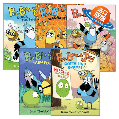 英文原版 Pea  Bee  & Jay 豌豆、蜜蜂和松鸦系列5册 全彩漫画绘本 Stuck Together/Wannabees/Lift Off/Farm Feud 英文版 进口书