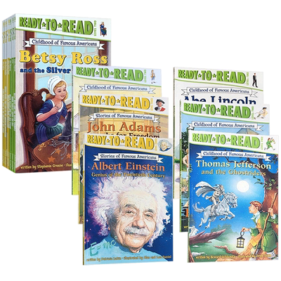 准备阅读系列美国著名人物的童年 英文原版绘本 Childhood of Famous Americans 12册盒装分级读物童书 Ready to Read lever 2