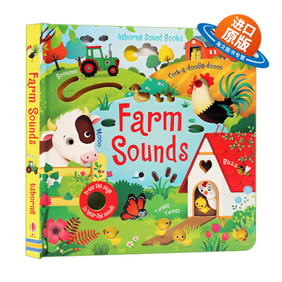 英文原版绘本 Usborne Farm Sounds 农场发声书 纸板书 聆听农场的各种声音 英文版 进口英语原版书籍
