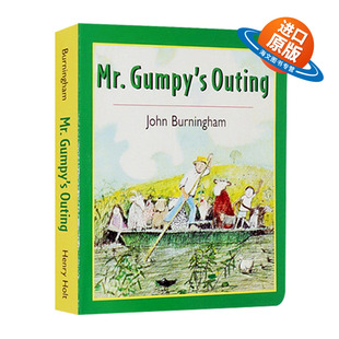 进口纸板书 Burningham Gumpy 吴敏兰廖彩杏书单 英文版 Outing John 和甘伯伯去游河 儿童英语启蒙学习图画故事书 英文原版
