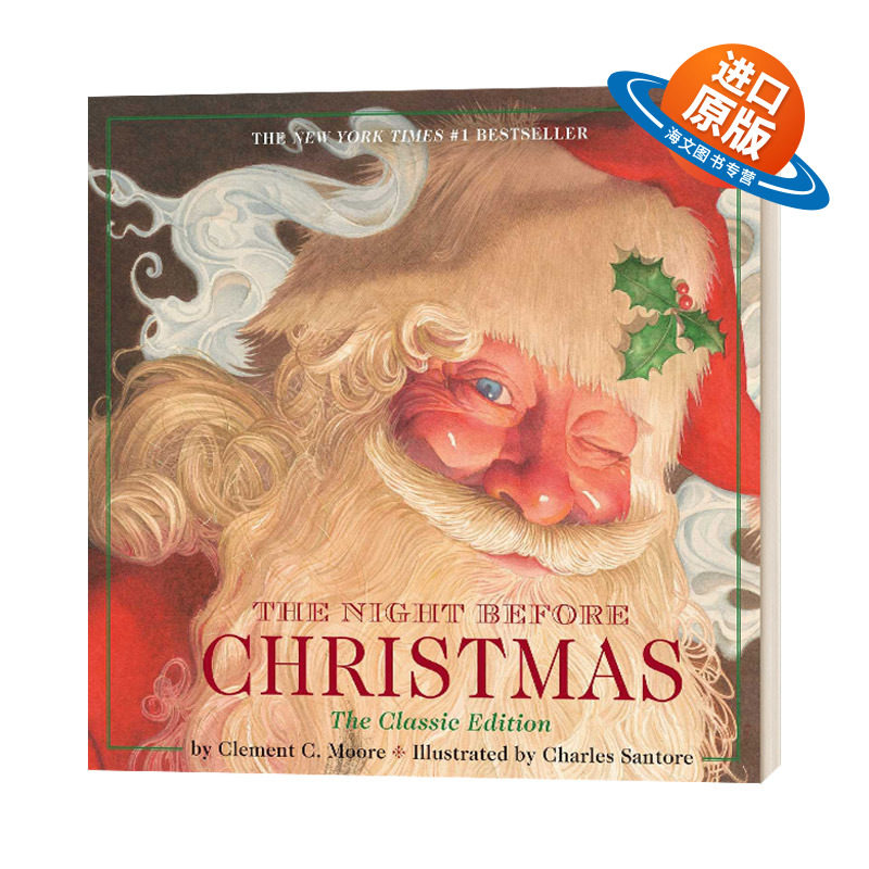 英文原版 The Night Before Christmas  平安夜 圣诞前夜  儿童经典复古风插画版系列 插画师Charles Santore精装 英文版 进口原版