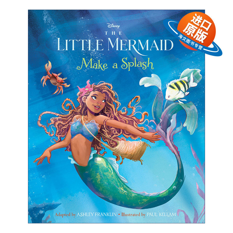 英文原版 The Little Mermaid: Make A Splash引起轰动 小美人鱼精装故事绘本 迪士尼公主爱丽儿 真人电影图画书 进口英语原版书籍