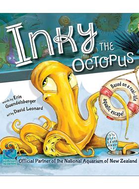 英文原版 Inky the Octopus 墨迹章鱼 勇敢章鱼大胆逃脱的故事 儿童绘本 海洋生物学科普百科 Erin Guendelsberger 进口英语书籍