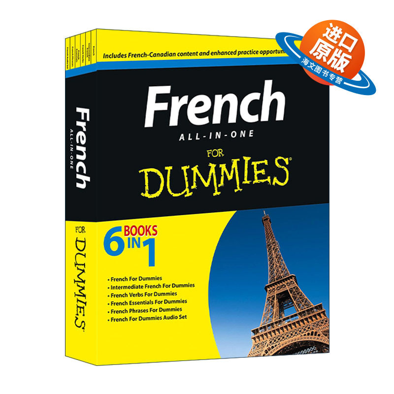 原版 French All-In-One for Dummies 法语入门一本通 达人迷 含光盘 进口原版书籍
