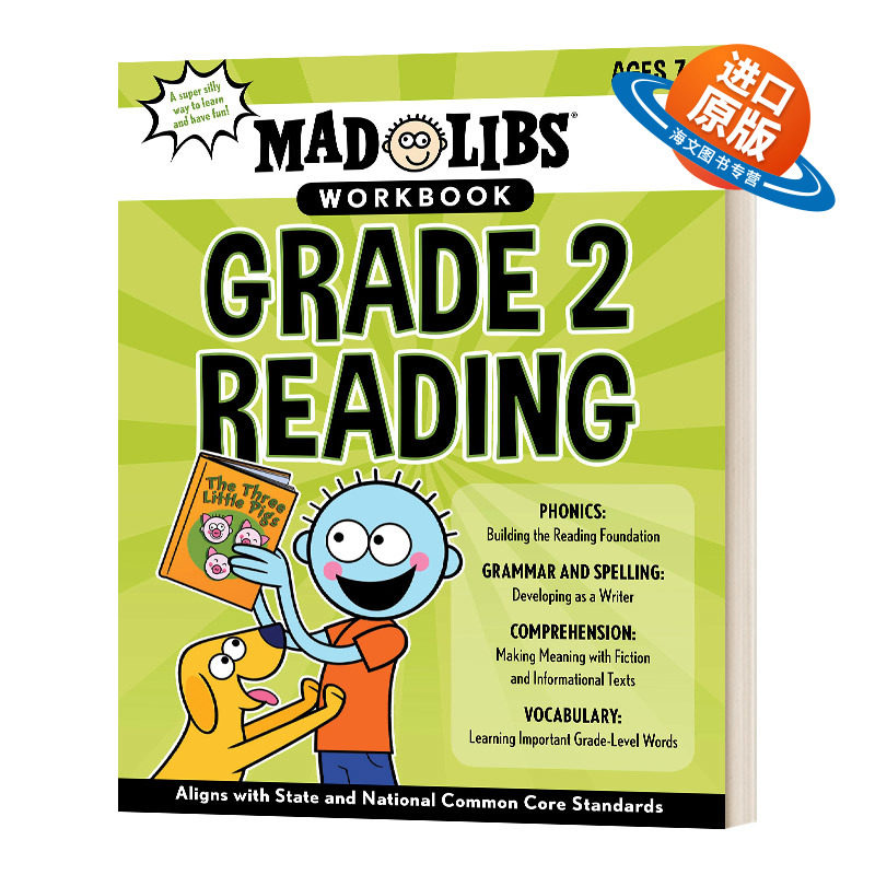英文原版绘本 Mad Libs Workbook Grade 2 疯狂填词练习册 美国小学二年级 英文版 进口英语原版书籍儿童外文书