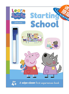 英文原版 Learn with Peppa Starting School wipe-clean activity book 和小猪佩奇一起为学校做准备 英文版 进口英语原版书籍