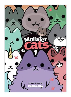 英文原版 Monster Cats Vol.1 怪兽猫 卷一 奇幻可爱漫画 从前从前有只猫 世界喵童话作者pandania 英文版 进口英语原版书籍