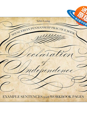 英文原版 Spencerian Penmanship Practice Book 斯宾塞书法练习册 独立宣言 英文版 进口英语原版书籍