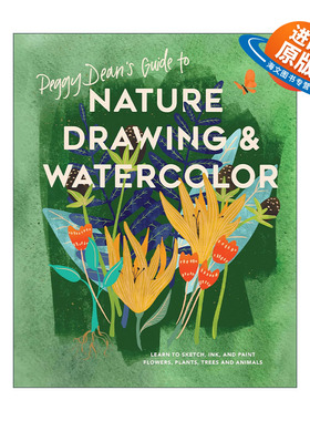 英文原版 Peggy Dean's Guide to Nature Drawing and Watercolor 自然绘画和水彩画指南 素描 水墨 美术技巧 进口英语原版书籍