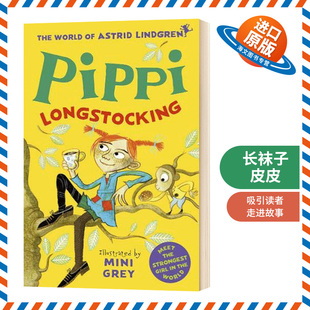 Pippi Astrid Longstocking 儿童章节书 进口英语书籍 长袜皮皮系列 英文版 长袜子皮皮 Lindgren 美国校园小说 英文原版