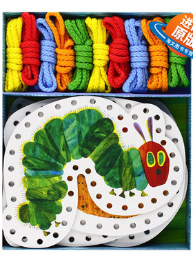 卡尔好饿的毛毛虫 编织卡片 英文原版 The World of Eric Carle·Lacing Cards 英文版 进口英语书籍儿童外文书
