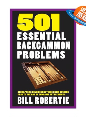 英文原版 501 Essential Backgammon Problems 501个双陆棋问题 修订版 英文版 进口英语原版书籍