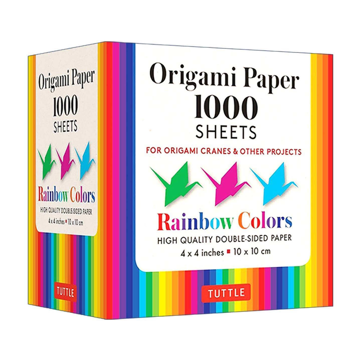 英文原版 Origami Paper Rainbow Colors 1 000 sheets 4" 10 cm 彩虹颜色双面折纸1000张 Tuttle Publishing 进口英语原版书籍