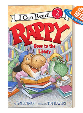 英文原版 Rappy Goes to the Library 小恐龙去图书馆 I Can Read 2 分级阅读 英文版 进口英语原版书籍