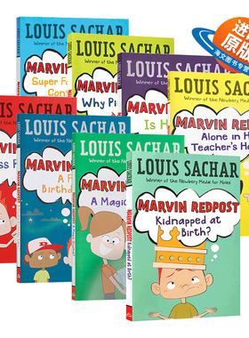 英文原版 Marvin Redpost 8册套装麻烦精马文 纽伯瑞奖得主Louis Sachar 歪歪路小学 Holes同作者 英文版 进口英语原版书籍