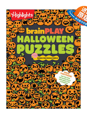 英文原版 brainPLAY Halloween Puzzles 万圣节谜题 Highlights亮点儿童解谜益智游戏活动书 迷宫 英文版 进口英语原版书籍