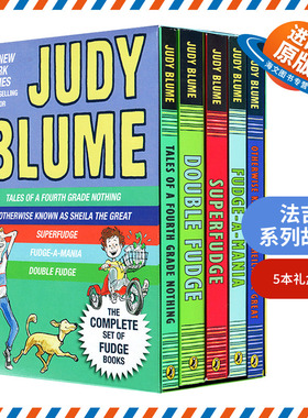 朱迪布鲁姆法吉系列故事5本礼盒装 英文原版 Judy Blume’s Fudge Box Set 英文版美国进口儿童幽默成长小说桥梁书 进口英语书籍