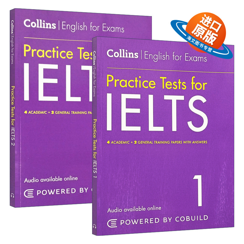 英文原版 雅思模拟题系列 2册套装 Practice Tests for IELTS 柯林斯雅思考试辅导工具书 英文版原版工具书 正版进口英语书籍教材