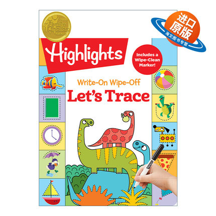 英文原版 Write-On Wipe-Off Let's Trace 可写可擦 描红练习 亮点幼儿儿童启蒙认知绘本 游戏活动书 英文版 进口英语原版书籍
