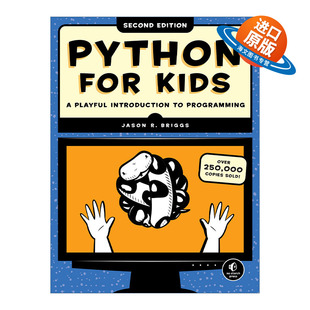 英文版 书籍 Kids 第二版 Jason 教孩子学编程 for 趣学Python 进口英语原版 英文原版 Briggs Python