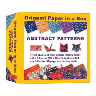 英文原版 Origami Paper in a Box Abstract Patterns 盒子里的折纸 日本抽象图案 192张双面折纸 英文版 进口英语原版书籍