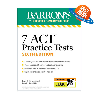 英文原版 7 ACT Practice Tests Premium + Online Practice 巴朗 ACT考试7套练习题 附在线练习 第6版 英文版 进口英语原版书籍