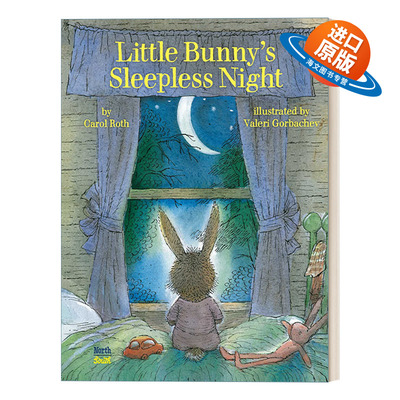 英文原版绘本 Little Bunny's Sleepless Night 小兔子的不眠之夜 精装艺术绘本 英文版 进口英语原版书籍