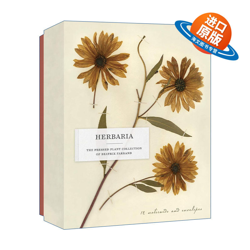英文原版 Herbaria Pressed Plant Collection of Beatrix Farr 草药 比阿特丽克丝 法兰德的压榨植物收藏 12张卡片和信封 进口