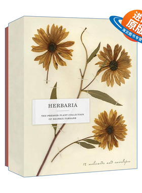 英文原版 Herbaria Pressed Plant Collection of Beatrix Farr 草药 比阿特丽克丝 法兰德的压榨植物收藏 12张卡片和信封 进口