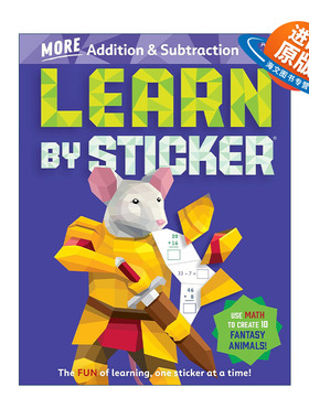 英文原版 Learn by Sticker More Addition & Subtraction 贴纸学习册 加减法2 英文版 进口英语原版书籍
