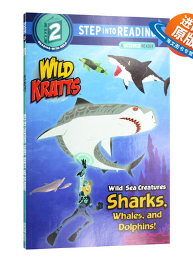 英文原版 Wild Sea Creatures Sharks Whales and Dolphins 海洋生物鲨鱼鲸鱼和海豚 动物兄弟 分级读物 英文版儿童外文书