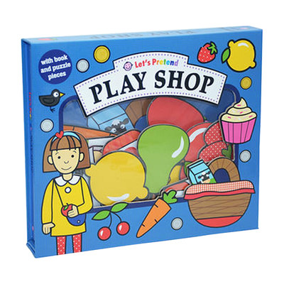 小小角色扮演家：市场购物 Let's Pretend Play Shop 市场购物 翻翻玩具书 拼图书游戏英文原版 Roger Priddy 3岁以上儿童外文书