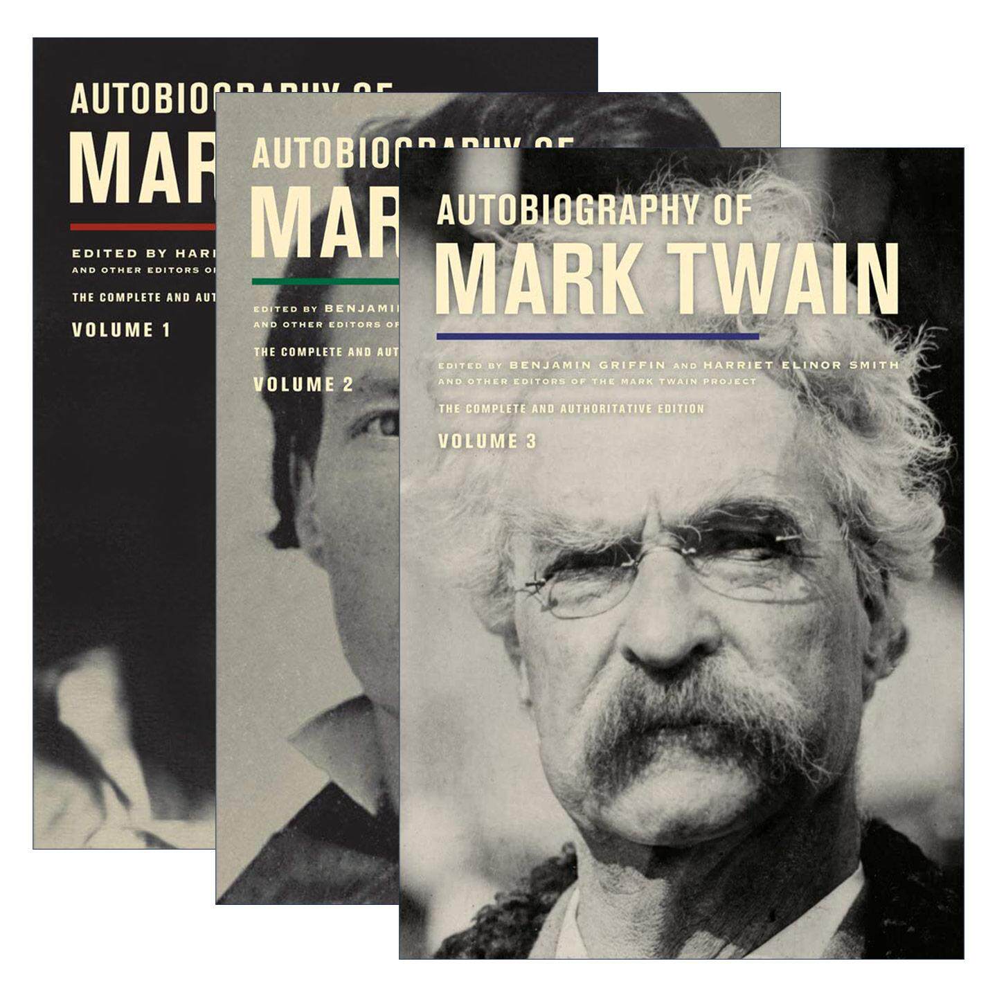 英文原版 Autobiography of Mark Twain 马克·吐温自传 完整版3册 精装收藏版 加州大学 英文版  进口英语原版书籍
