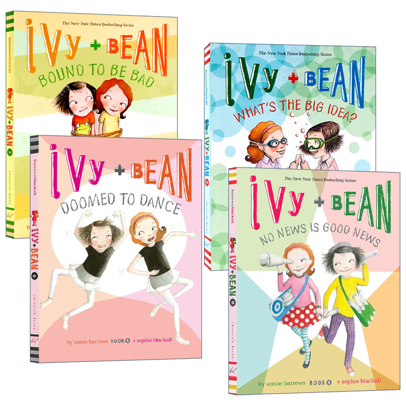 英文原版 Ivy and Bean 艾薇和豆豆系列5-8册 校园成长故事 友谊主题 儿童英语课外读物 英文版 进口英语原版书籍