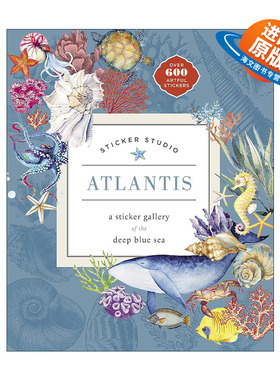 英文原版 Sticker Studio Atlantis 贴纸工作室 亚特兰蒂斯 深蓝色海洋 含超600张贴纸 英文版 进口英语原版书籍