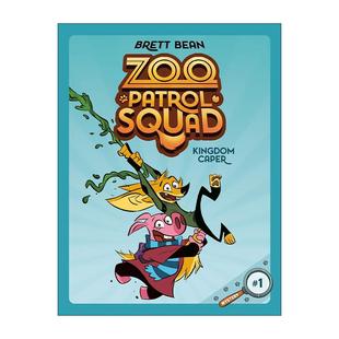 Squad 英文版 儿童全彩搞笑推理漫画 Zoo Patrol 章节桥梁故事书 Kingdom Bean 英文原版 Caper Brett 动物巡逻队系列1